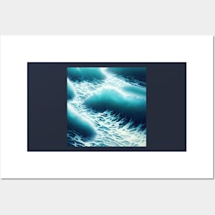 Hyperrealistic blue ocean waves Posters and Art